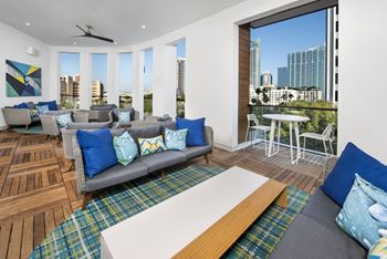 Open air skylounge and private event room with panoramic views of downtown